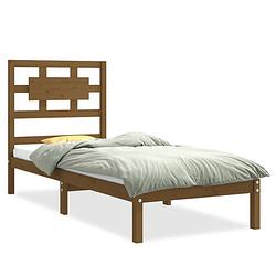 Foto van The living store houten bedframe - - bedden - 195.5 x 80.5 x 100 cm - honingbruin