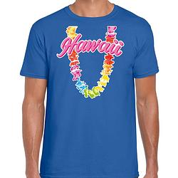 Foto van Hawaii slinger t-shirt blauw voor heren m - feestshirts