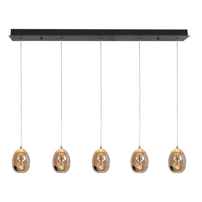 Foto van Highlight hanglamp golden egg 5 lichts l 108 cm amber-zwart