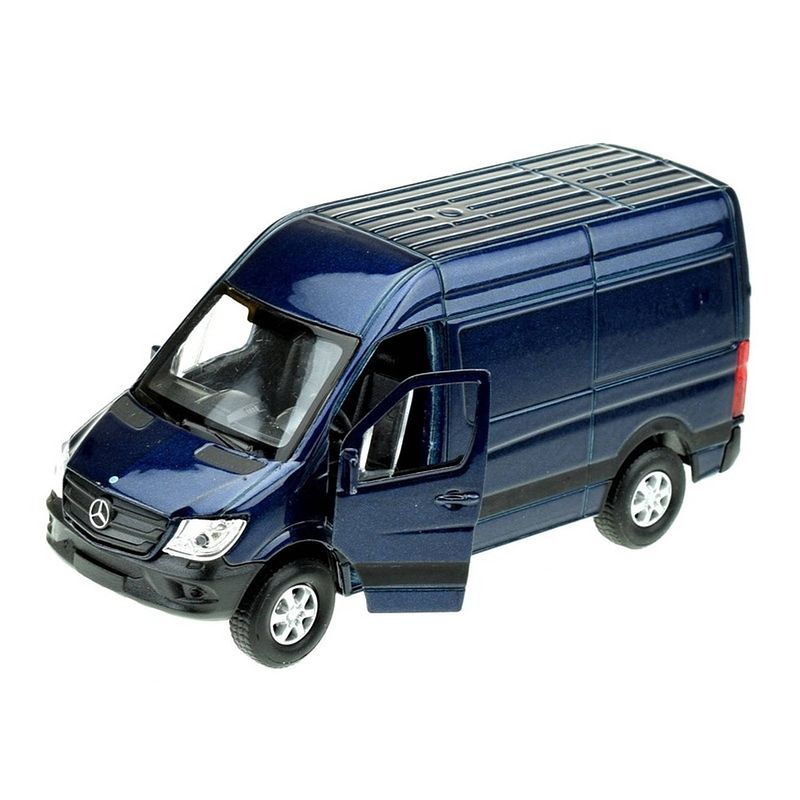 Foto van Modelauto mercedes benz sprinter blauw 1:34