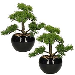 Foto van Set van 2x stuks atmosphera bonsai in keramische pot 36 cm - kunstplanten