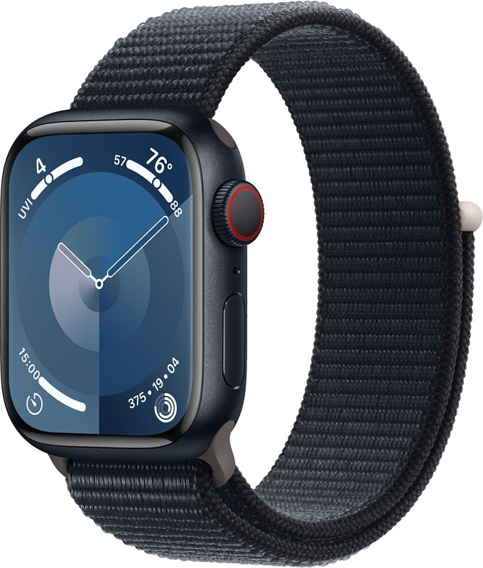 Foto van Apple watch series 9 4g 41mm midnight aluminium sport loop