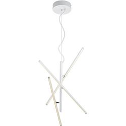 Foto van Led hanglamp - hangverlichting - trion tiraki - 22.5w - warm wit 3000k - dimbaar - rechthoek - mat wit - aluminium