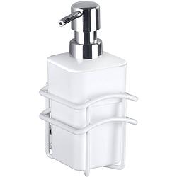 Foto van Wenko zeepdispenser classic plus 300 ml staal wit 2-delig