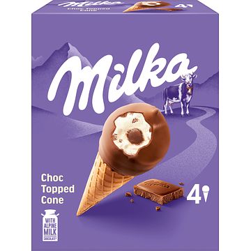 Foto van Milka ijshoorntjes 4 stuks bij jumbo