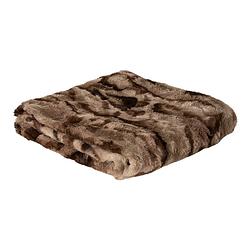 Foto van Ptmd clarisse brown artificial fur plaid rectangle s