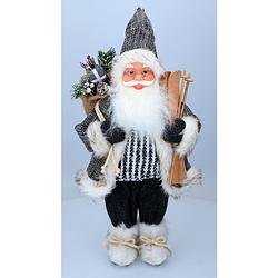 Foto van Christmas gifts kerstman-pop - kerstversiering voor binnen - 46cm - zwart wit