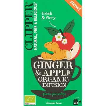 Foto van Clipper ginger & apple organic infusion 20 stuks 40g bij jumbo