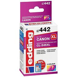 Foto van Edding cartridge vervangt canon cl-546xl compatibel cyaan, magenta, geel edd-442 18-442