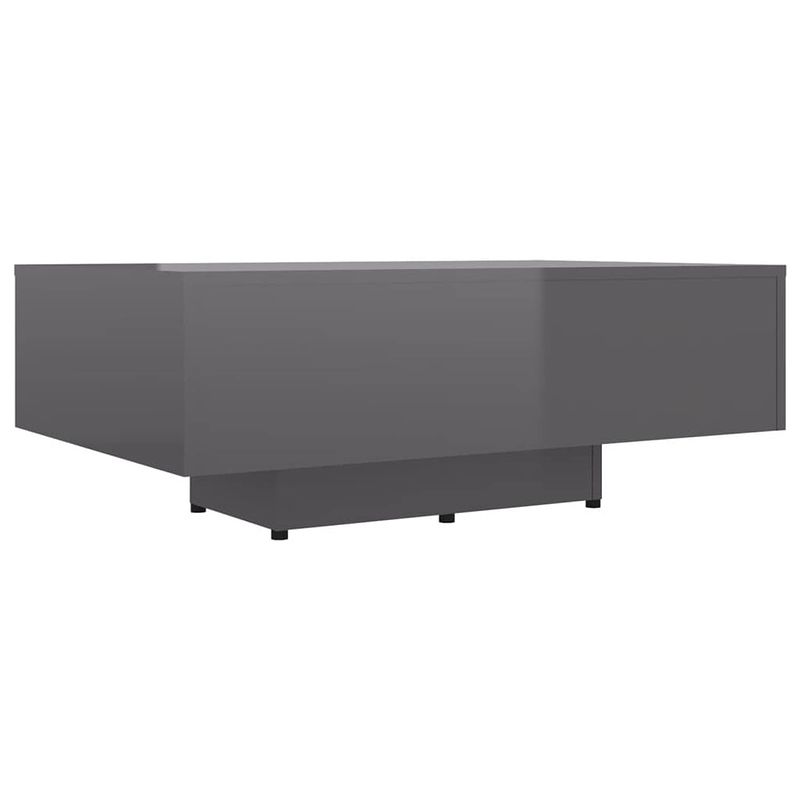 Foto van The living store banktafel - modern design - spaanplaat - 85x55x31 cm - hoogglans grijs