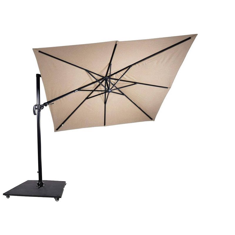 Foto van Zweefparasol virgoflex ecru 300 x 300 cm - inclusief zware parasolvoet