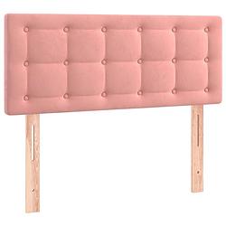 Foto van The living store hoofdbord fluwelen stof - 100 x 5 x 78/88 cm - roze