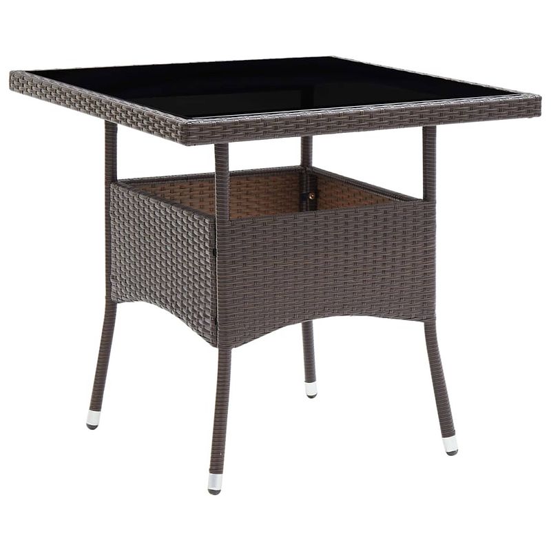 Foto van Vidaxl tuintafel poly rattan bruin