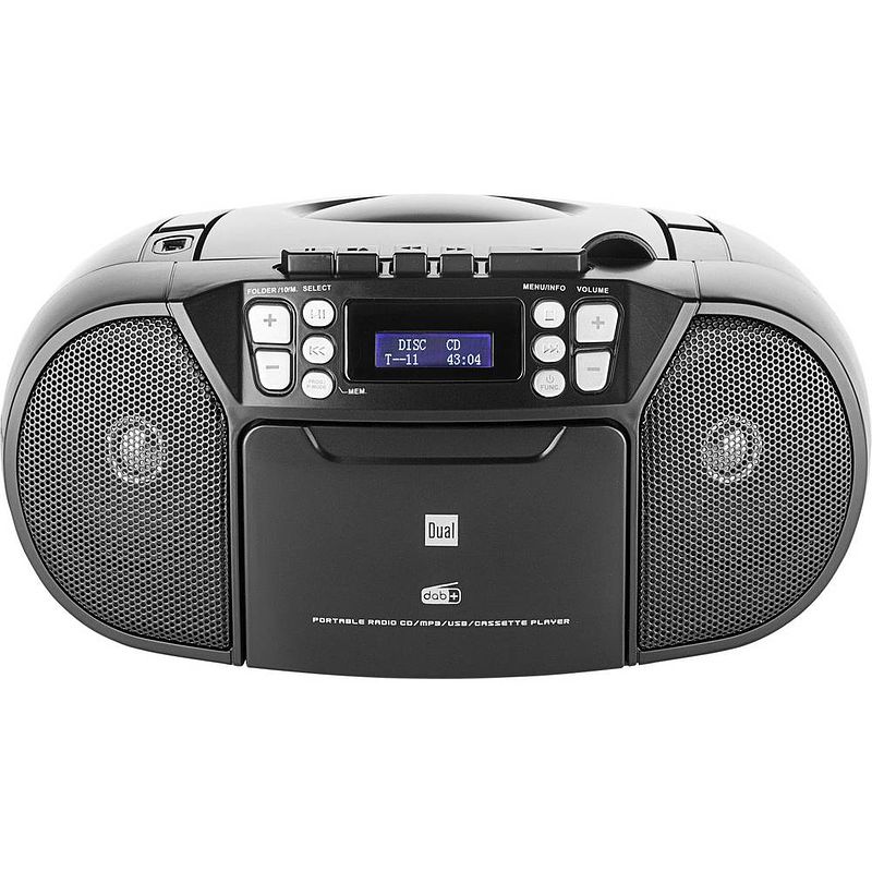 Foto van Dual dab-p 210 radio/cd-speler dab+, vhf (fm) aux, cd, cassette zwart