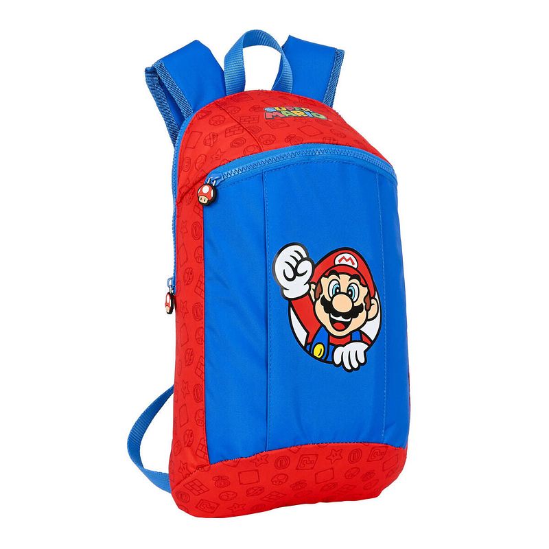 Foto van Kinderrugzak super mario mini rood blauw (22 x 39 x 10 cm)