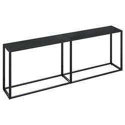 Foto van Vidaxl wandtafel 220x35x75,5 cm gehard glas zwart