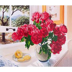 Foto van Roses by the window diamond dotz - 57x49 cm - diamond painting