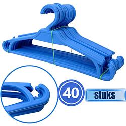 Foto van Synx tools 40 stuks kinder kledinghangers - kleerhangers - kledinghangers baby / kind - kinderkapstok - marine blauw- 18