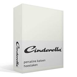 Foto van Cinderella basic percaline katoen hoeslaken - 100% percaline katoen - 2-persoons (120x200 cm) - ivory