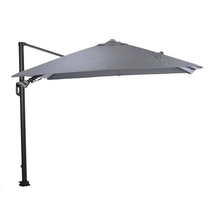 Foto van Garden impressions hawaii lumen led zweefparasol 300x300 -donker grijs - licht grijs