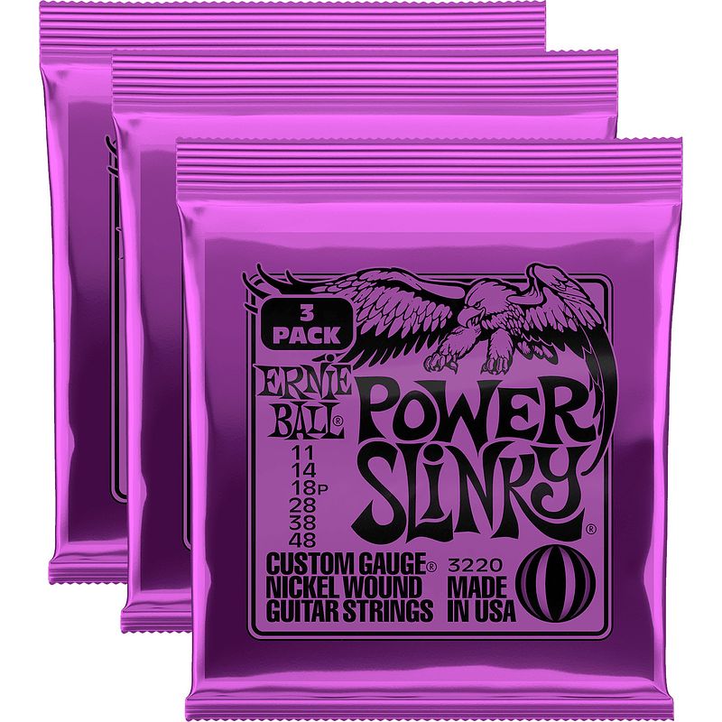 Foto van Ernie ball 3220 power slinky nickel wound 3 pack