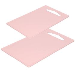 Foto van Kunststof snijplanken set van 2x stuks oud roze 27 x 16 en 36 x 24 cm - snijplanken