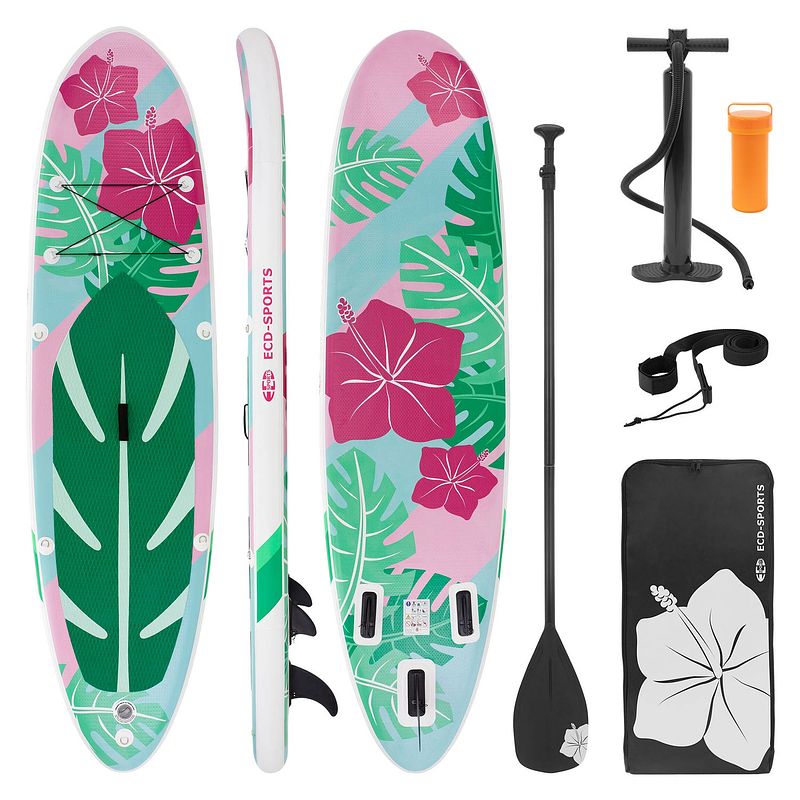 Foto van Opblaasbare stand up paddle board 320x80x15 cm mint rose gemaakt van pvc