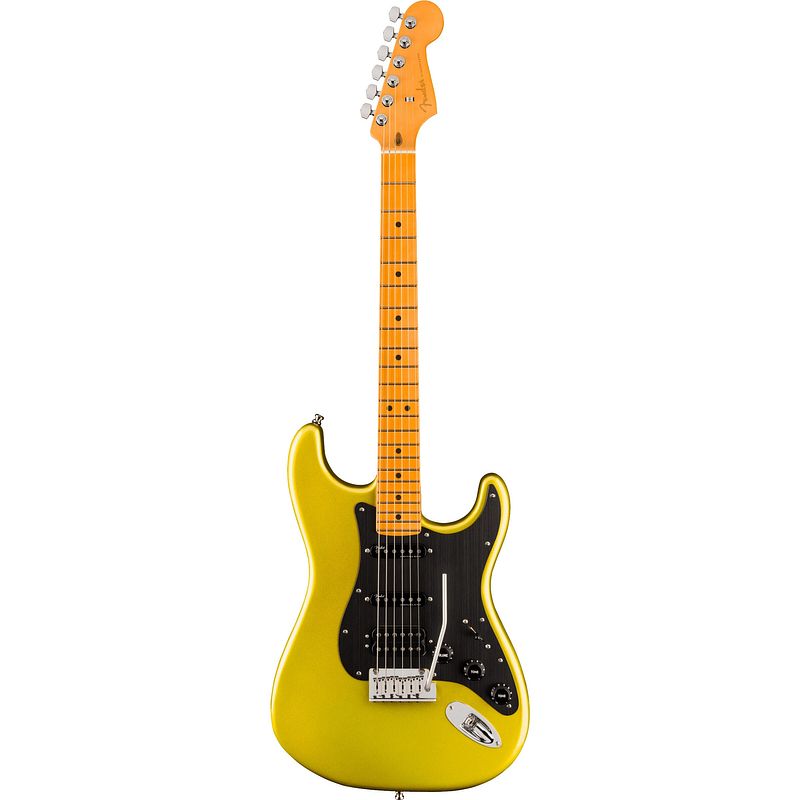 Foto van Fender american ultra ii stratocaster hss mn solar flare elektrische gitaar met koffer