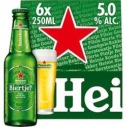 Foto van Heineken premium pilsener bier draaidop fles 6 x 25cl bij jumbo