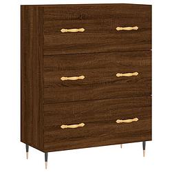 Foto van Vidaxl dressoir 69,5x34x90 cm bewerkt hout bruineikenkleurig