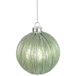 Foto van Tom kerstbal oliva 8 cm glas lichtgroen