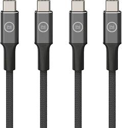 Foto van Bluebuilt usb c naar usb c kabel 1,5m nylon zwart duo pack