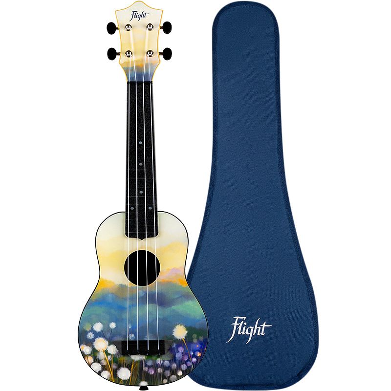 Foto van Flight travel series tus40 dandelions sopraan ukelele met gigbag