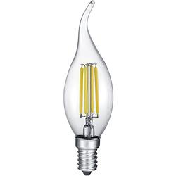 Foto van Led lamp - kaarslamp - filament - trion kirza - 4w - e14 fitting - warm wit 2700k - dimbaar - transparent helder - glas