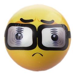 Foto van Toi-toys speelbal funny face bril geel 9,5 cm