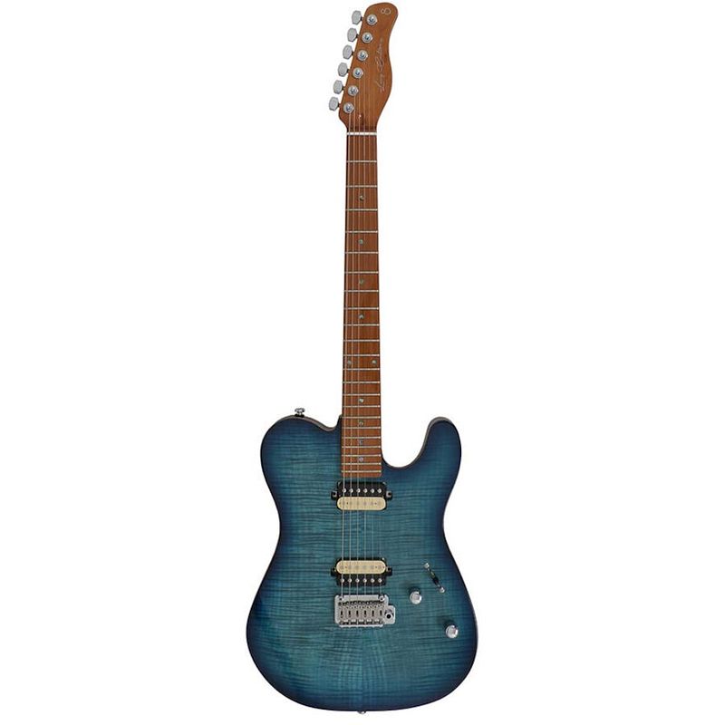 Foto van Sire larry carlton t7 flame maple transparent blue elektrische gitaar