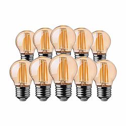 Foto van V-tac vt-1957 10-pack filament led lampen kogel - e27 - 4w - 350 lm -