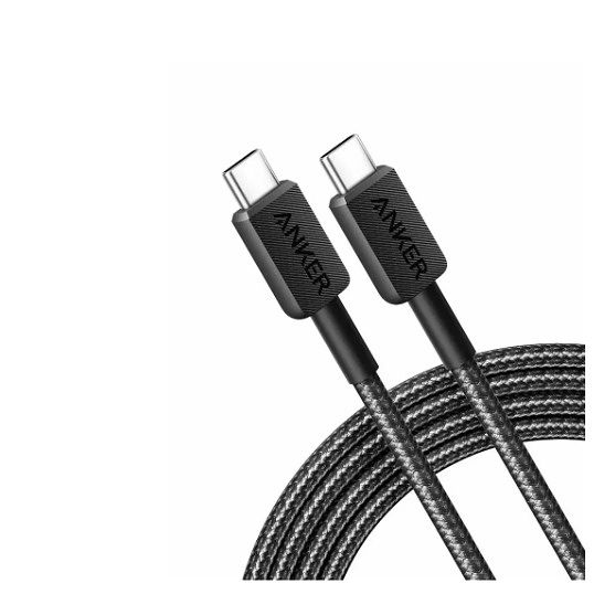 Foto van Anker 310 usb-c to usb-c cable braided nylon 0.9m 240w oplader zwart