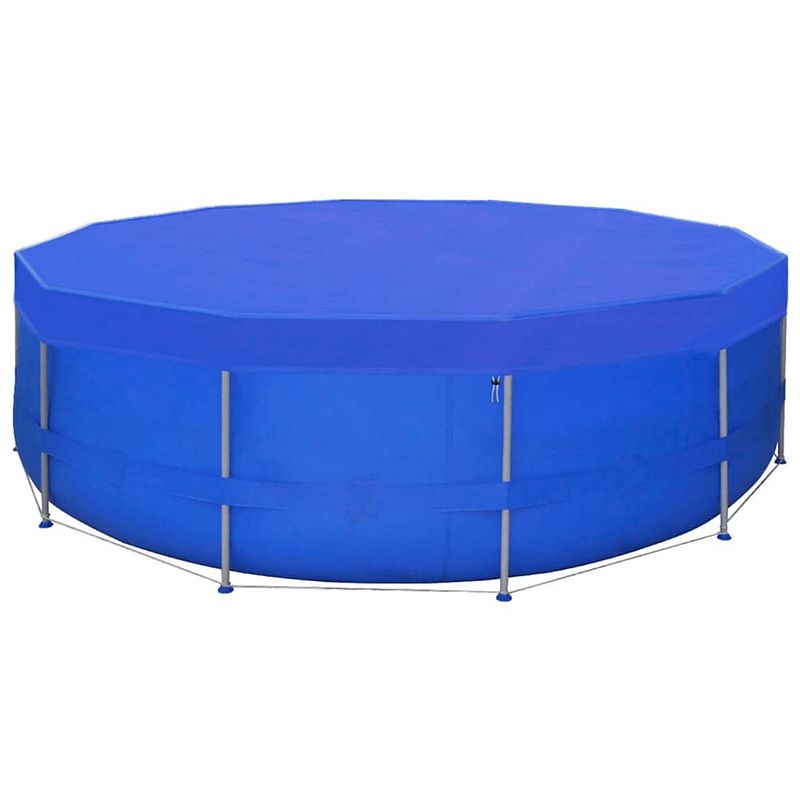 Foto van The living store zwembadhoes - polyethyleen - donkerblauw - 540 cm - 90 g/m²