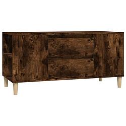 Foto van The living store tv-meubel scandinavische stijl - 102x44.5x50 cm - gerookt eiken - duurzaam hout