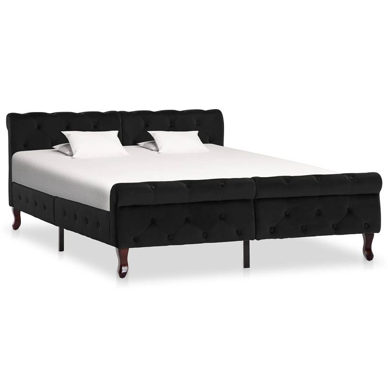 Foto van Vidaxl bedframe fluweel zwart 140x200 cm