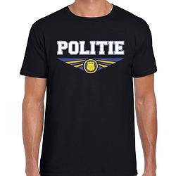 Foto van Politie t-shirt zwart heren - beroepen shirt 2xl - feestshirts