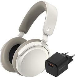 Foto van Sennheiser accentum wireless wit+ bluebuilt quick charge oplader met usb a poort 18w zwart