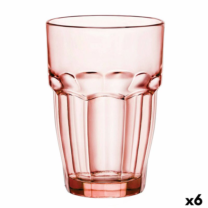 Foto van Glas bormioli rocco rock bar oranje glas 370 ml (6 stuks)