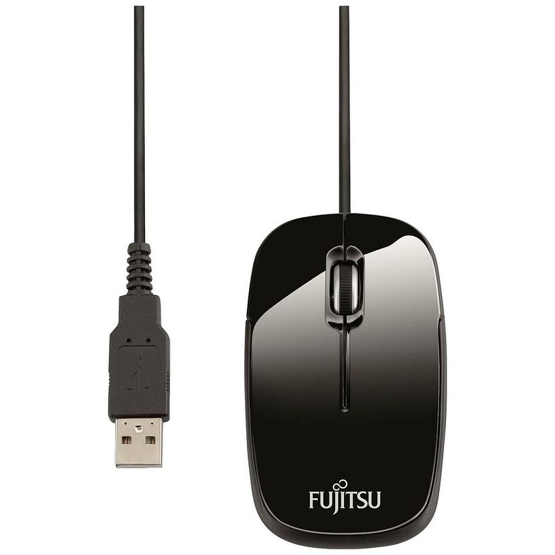 Foto van Fujitsu m420 muis usb optisch zwart 3 toetsen 1000 dpi