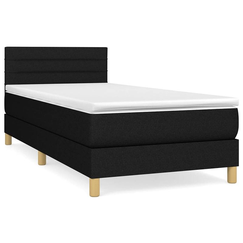 Foto van The living store boxspringbed - comfort - bed met pocketvering matras - 90x200 cm - zwart