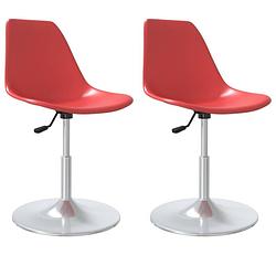 Foto van Vidaxl eetkamerstoelen draaibaar 2 st pp rood