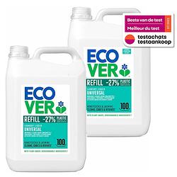 Foto van Ecover - vloeibaar wasmiddel universeel - kamperfoelie & jasmijn - 2 x 5l - voordeelverpakking