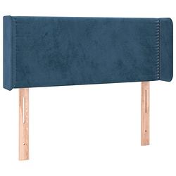 Foto van The living store hoofdbord - 83 x 16 x 78/88 cm - zacht fluweel donkerblauw