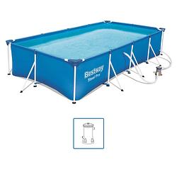 Foto van Bestway steel pro zwembadset rechthoekig 400x211x81 cm 56424